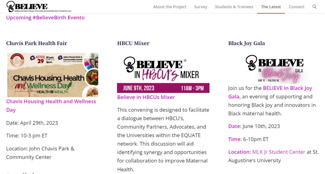 Save the dates! RSVP to #BelieveBirth upcoming events today: believeipe.org/latest/