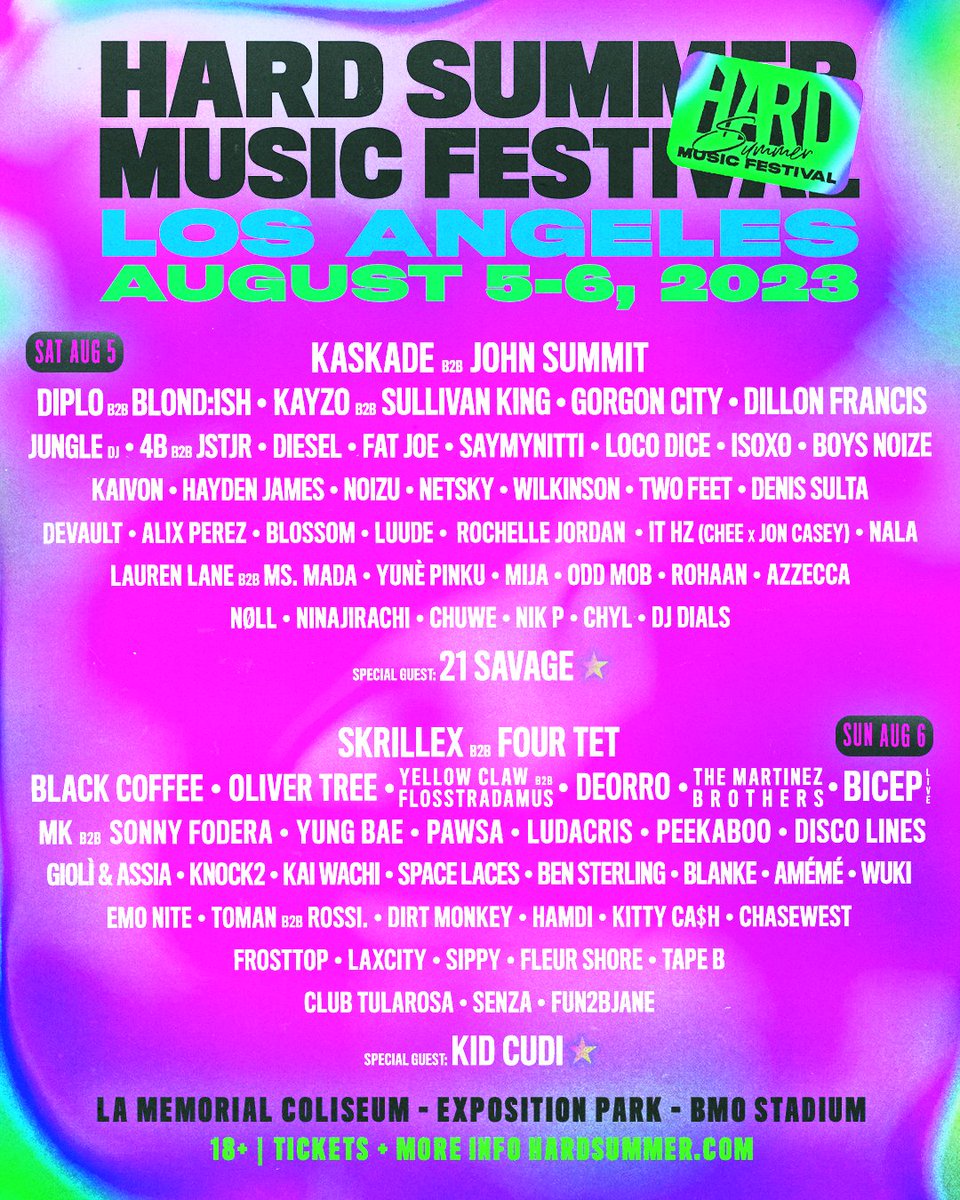 Hard Summer 2023 Lineup Tickets Prices Schedule Dates