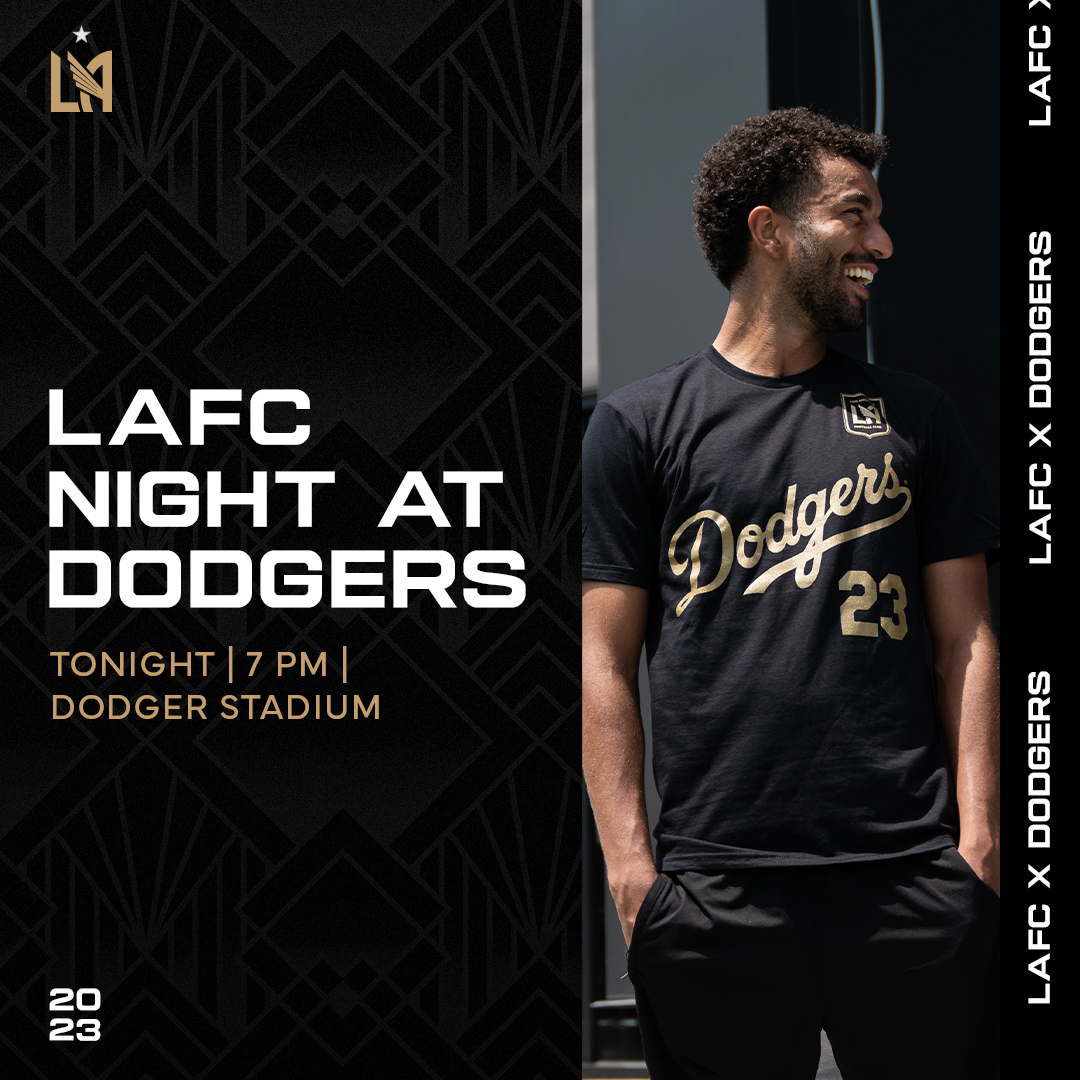 LAFC on X: 🖤💛 🤝 💙🤍 Celebrate LAFC Night at Dodger Stadium tonight.  Purchase a special ticket pack at  and receive an  exclusive #LAFC x @Dodgers t-shirt.  / X