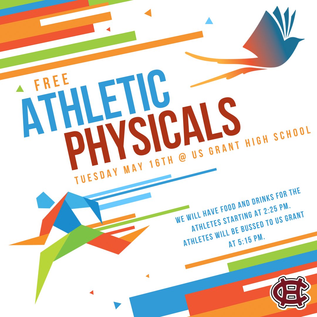 Free Athletic Physicals Tuesday, May 16, 2023, for all Capitol Hill Athletes.