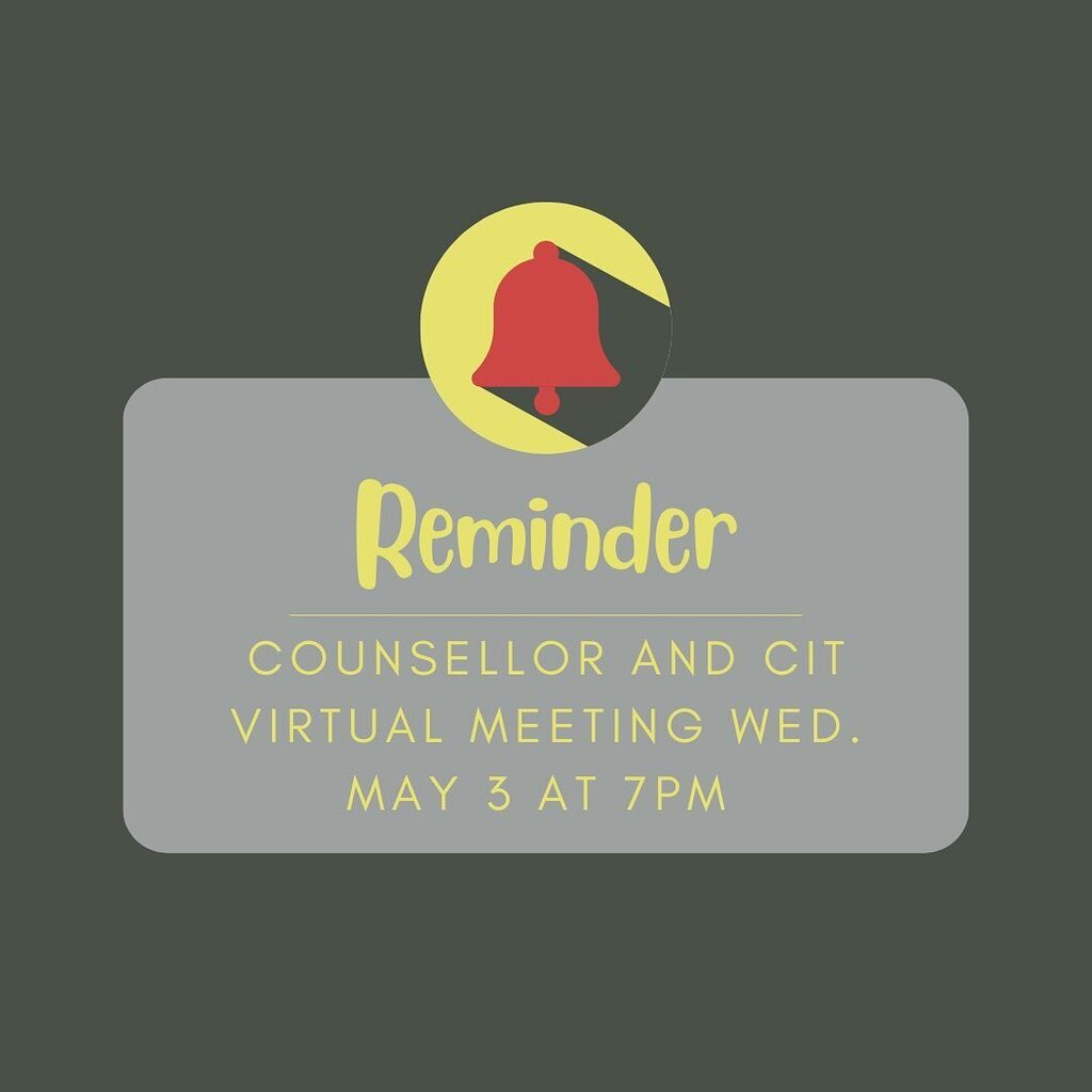 YRDSB Arts Camp (@yrdsbartscamp) on Twitter photo Reminder for counsellor and CITs!
There is a virtual meeting on Google Meet on WED. MAY 3, 2023 at 7:00PM. (Link send via email on April 19). This will include a REALLY IMPORTANT and SUPER VALUABLE session with Heather Carter, our Lead Social Worker for… instagr.am/p/CrtgomCJ7St/ Reminder for counsellor and CITs!
There is a virtual meeting on Google Meet on WED. MAY 3, 2023 at 7:00PM. (Link send via email on April 19). This will include a REALLY IMPORTANT and SUPER VALUABLE session with Heather Carter, our Lead Social Worker for… instagr.am/p/CrtgomCJ7St/