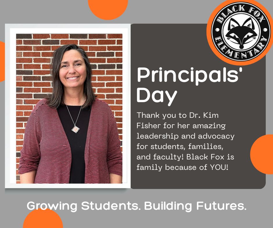 Black Fox Elementary (@blackfoxrocks) on Twitter photo It's Principals' Day and a perfect opportunity to share with the world how much we adore Dr. Kim Fisher! Join us in thanking her for her servitude to Black Fox Elementary School families and faculty! <a href="/BradleySchools/">Bradley Co. Schools</a> It's Principals' Day and a perfect opportunity to share with the world how much we adore Dr. Kim Fisher! Join us in thanking her for her servitude to Black Fox Elementary School families and faculty! <a href="/BradleySchools/">Bradley Co. Schools</a>