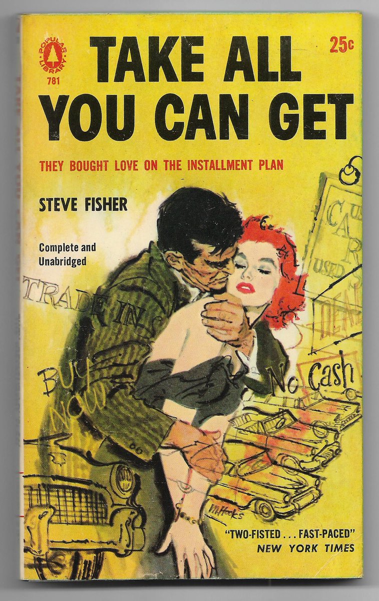 cmacfin's tweet photo. Excited to add this book to my #eBayStore: Take All You Can Get by #SteveFisher. Cover art by #MitchellHooks. A 1956 #PopularLibrary #vintagepaperback. #MysteryThriller #SoftcoverWraps #LiteratureFiction #Hardboiled #Pulp #pulpcover #GGA #VPB https://t.co/x7FzFt5aTh https://t.co/yiiivXfOtC