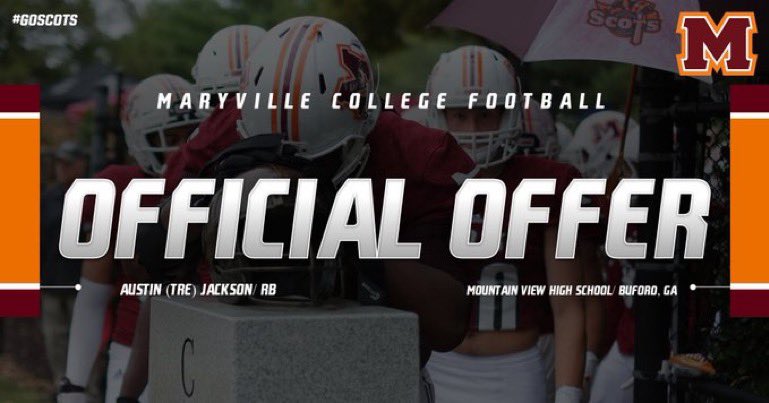 TreJackson04's tweet image. #AGTG After a great conversation with @CoachLongHill I am blessed to receive an offer from Maryville College. @SCOOBZILLA730 @CoachJP4 @CoachCW1 @3TAcademy1 @CoachTFoster @NEGARecruits @RecruitGeorgia @Rivals @mvbears @MVFootballBears @MCScotsFootball @MCScots