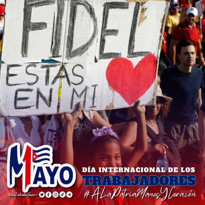 ¡Viva el Día Internacional de los Trabajadores!
¡Hasta la victoria, siempre!

#1Mayo🤎
#CubaPorLaVida 🤎 
 #ALaPatriaManosYCorazón🤎