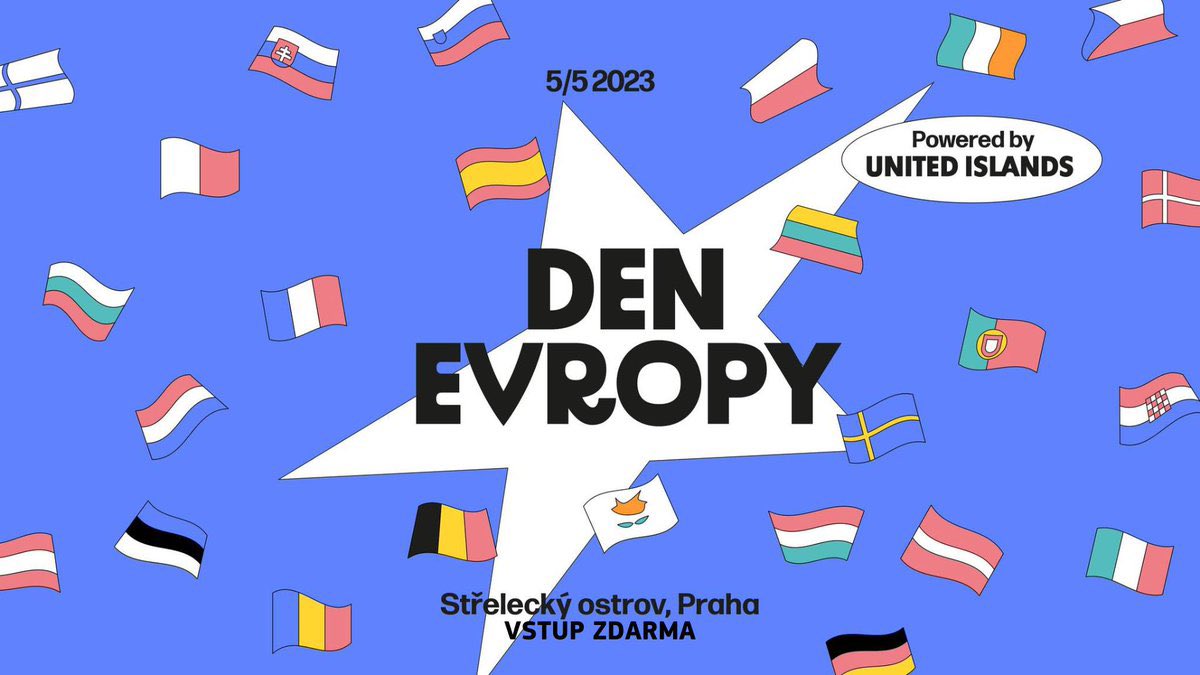 🎉 19 let 🇨🇿 v #EU 🇪🇺 společně s námi můžete oslavit už 5.5. od 13:00 na Střeleckém ostrově. #DenEvropy