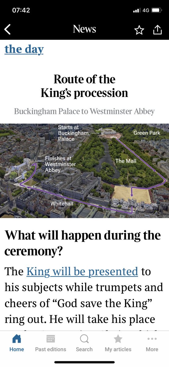 looklively's tweet photo. @thetimes think your map is wrong - not Horseguards but thru Admiralty Arch? #Coronation https://t.co/bC62rCKWVV