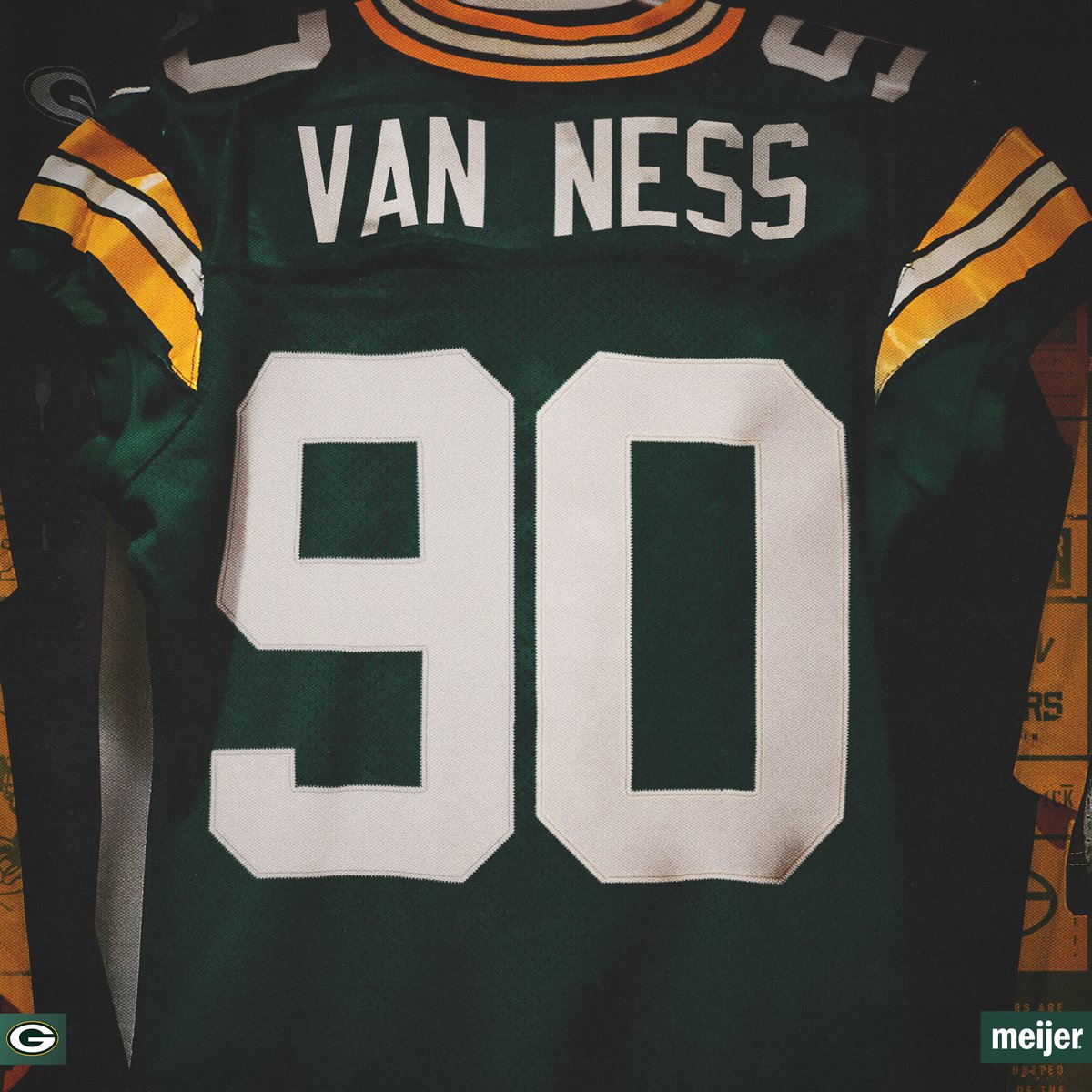 packers's tweet photo. Jersey #️⃣ updates for the full 2023 #PackersDraft class! 

9️⃣0️⃣ @lukas_vanness

#GoPackGo | @meijer https://t.co/nPWQ7k0gi9