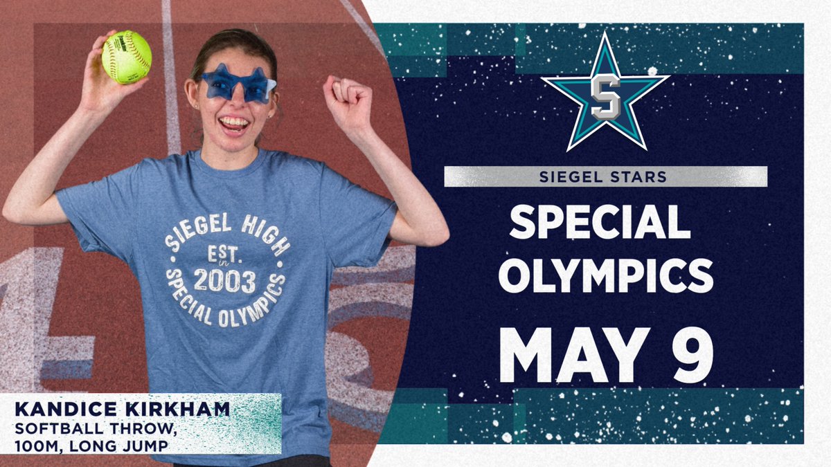 Hey <a href="/SiegelHighStars/">Siegel High School</a> and <a href="/Siegel_Nation/">The Nati❌n</a>, 
Let's wish Kandice Kirkham good luck as she competes in tomorrows Special Olympics in the Softball Throw, 100M Run, and the Standing Long Jump.

LET'S GO KANDICE!

#P2BASS
