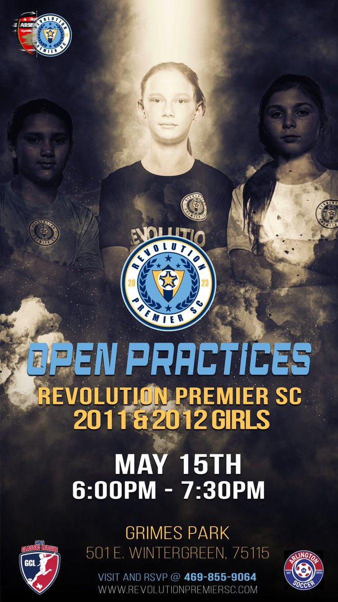 RevPremierSC's tweet photo. 05.15.2023⏳

Come Out and Join Us to be part of an Elite Environment 💪🏼🧠

👉🏼 https://t.co/LaZM6w5pih

#RevolutionPremierSC #WeAreRPSC #RevUp #TryOuts #OpenPractices #soccergirls https://t.co/jxhdiaf9Rt