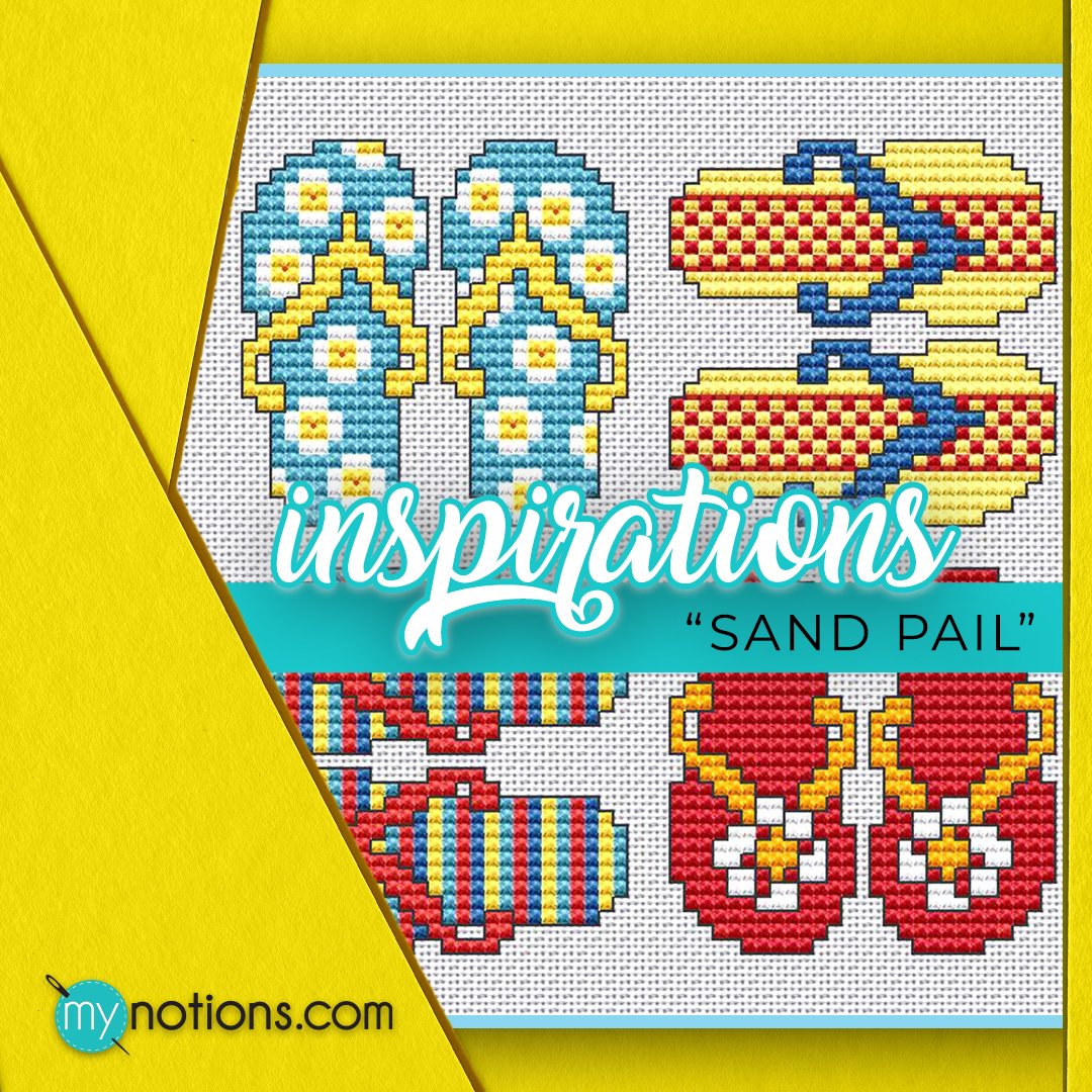Check out our 'Sand Pail' in our inspirations section at mynotions.com!  Simply click “VIEW PATTERN” and right-click to save or print from your home computer!

#design #designideas #crossstitch   #crossstitchdesign #crossstitchpattern #embroidery  #embroiderypattern