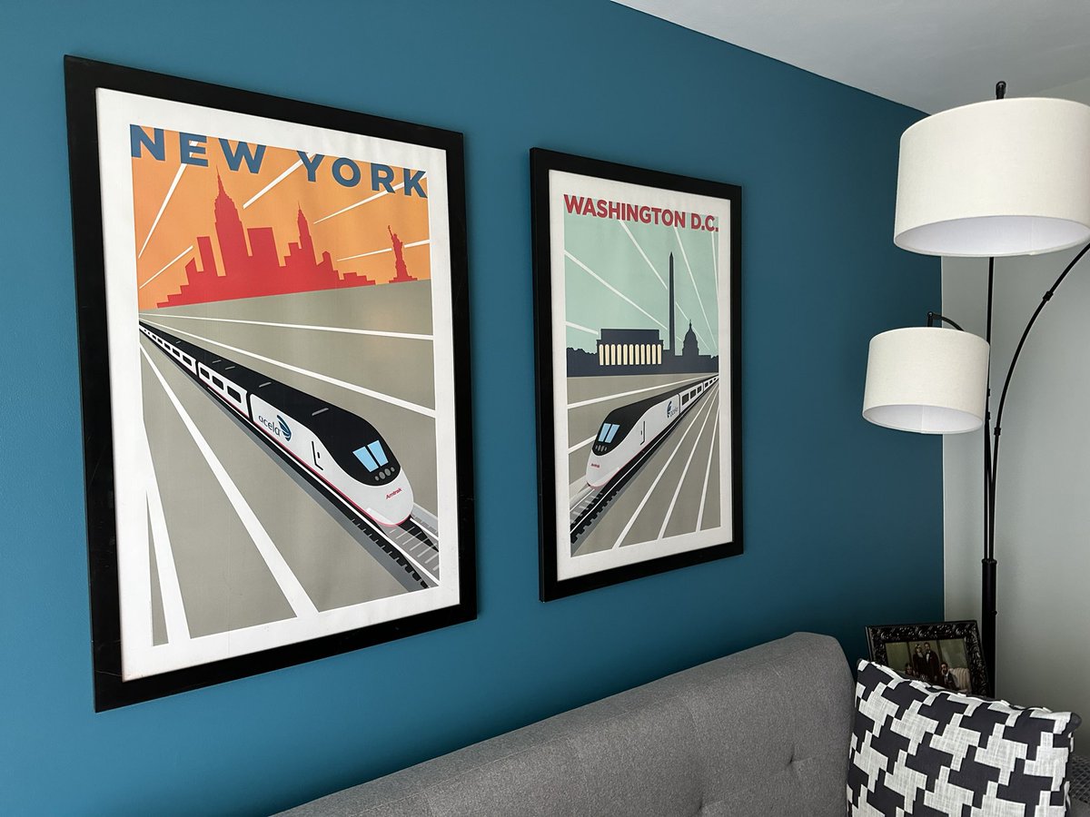 OnTheFitz's tweet photo. Happy Birthday @Amtrak! These #MichaelSchwab Acela prints have brought me so much joy this past decade and change. Best $10 spent.
#Amtrak #Acela #Birthday #UnionStation #TransitArt https://t.co/ex9I09ITPF