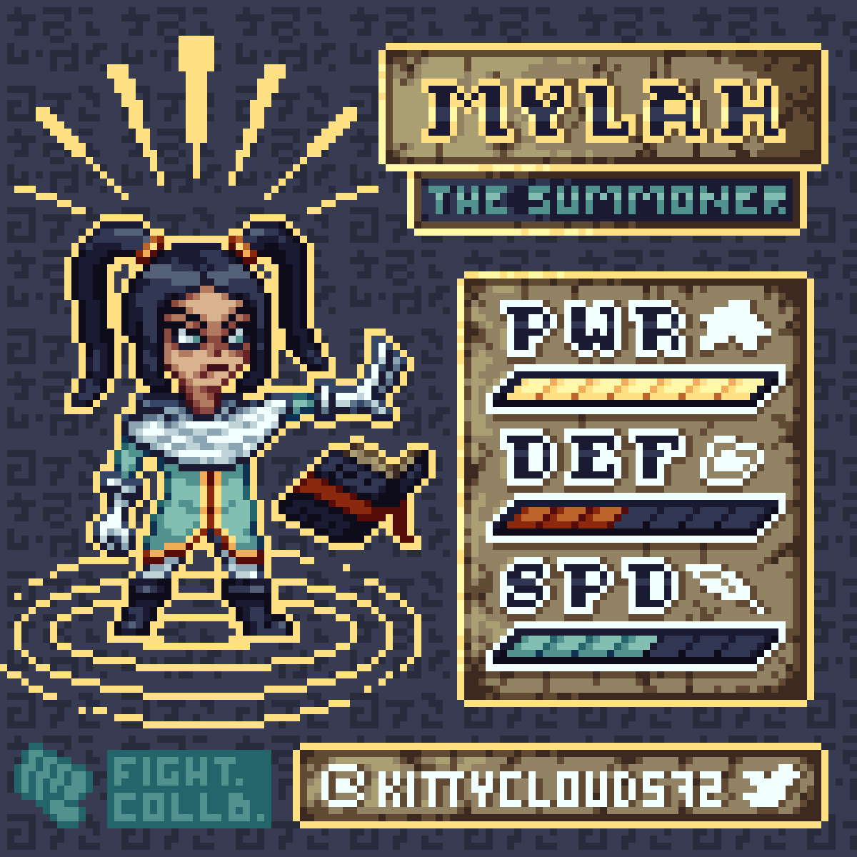 ✨MYLAH THE SUMMONER ENTERS THE BATTLE ✨
@batfeula Thank you so much for letting me participate in this #fightingcollab 💛
#pixelart #pixelartist #pixelartwork #ドット絵