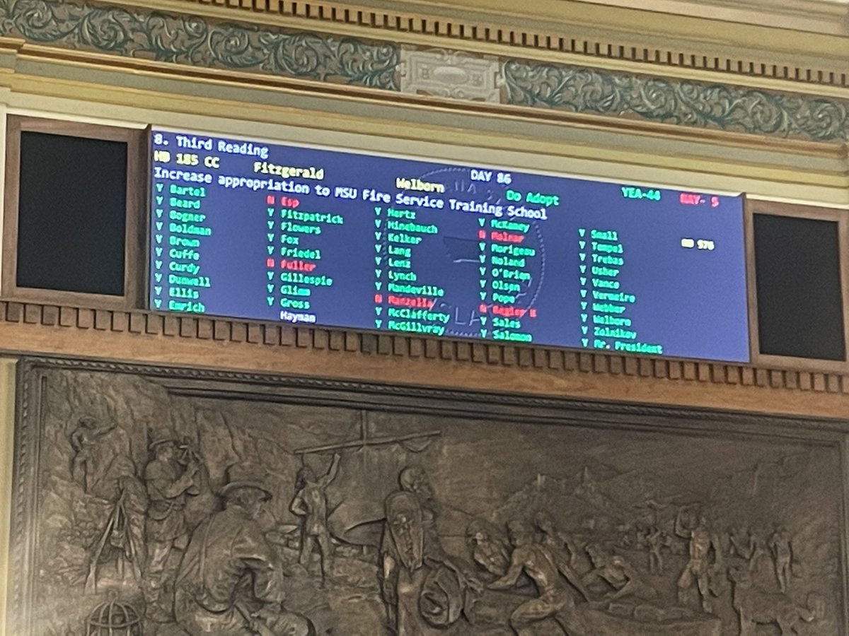 A little help for volunteer firefighter training, once again fully funded, and headed to <a href="/GovGianforte/">Governor Greg Gianforte</a>'s desk. 
#goodforruralMT 
#anothergoodbill
#mtleg
#mtpol