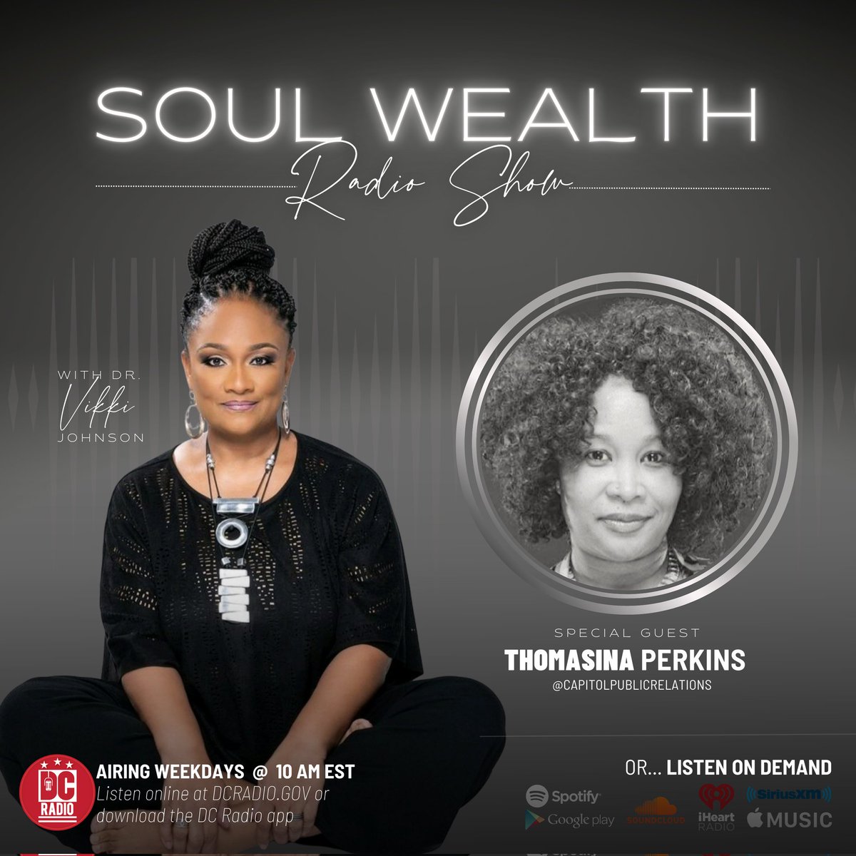Blessed to interview on "The Soul Wealth Radio Show" on <a href="/DCRadiohd/">DC Radio</a> one of the most multi- talented women I know. She is also the Director of <a href="/NABFEME/">NABFEME Official</a> DC Metro Network &amp; an entertainment industry expert bit.ly/3oPCDOG