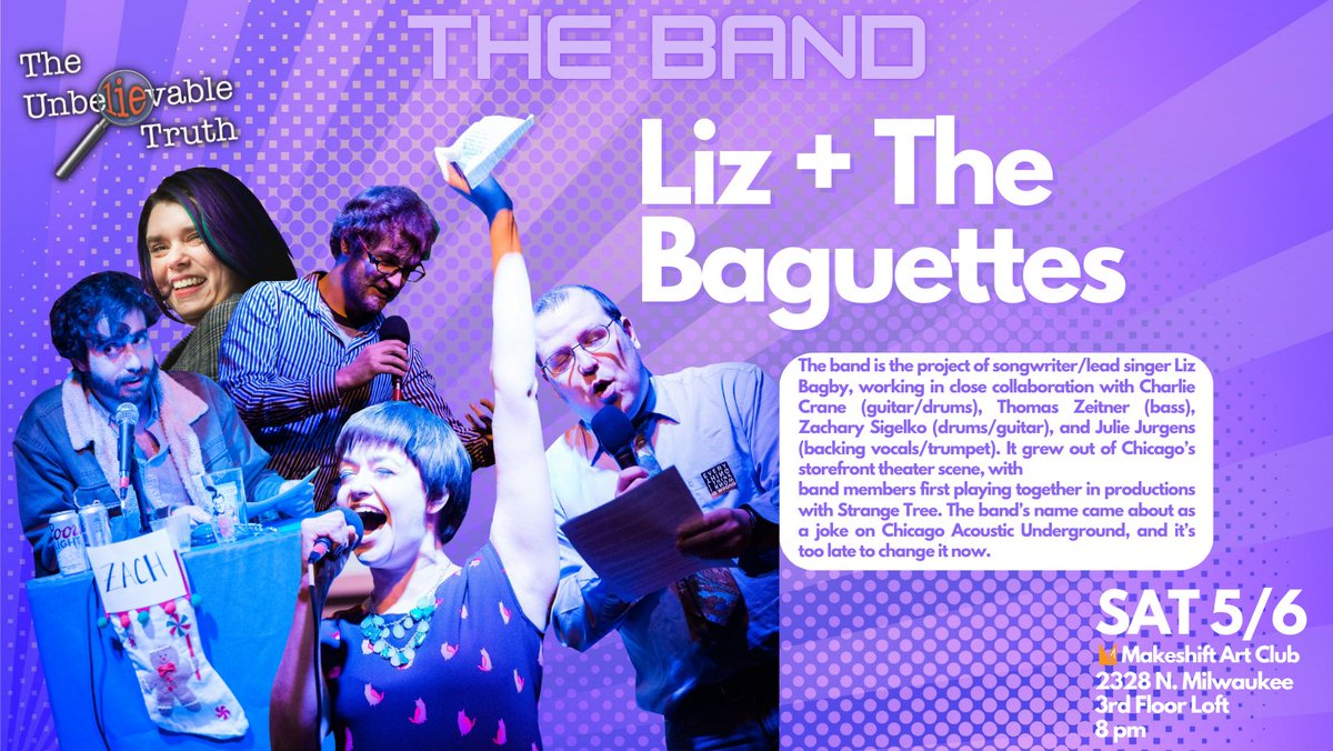 Let's meet the band!  May 6 at Makeshift Art Club!