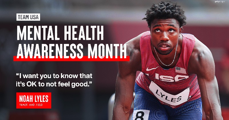 TeamUSA's tweet photo. Team USA athletes have used their voices to normalize mental health and remove the stigma. #MentalHealthAwarenessMonth https://t.co/CI0Ait4h3T