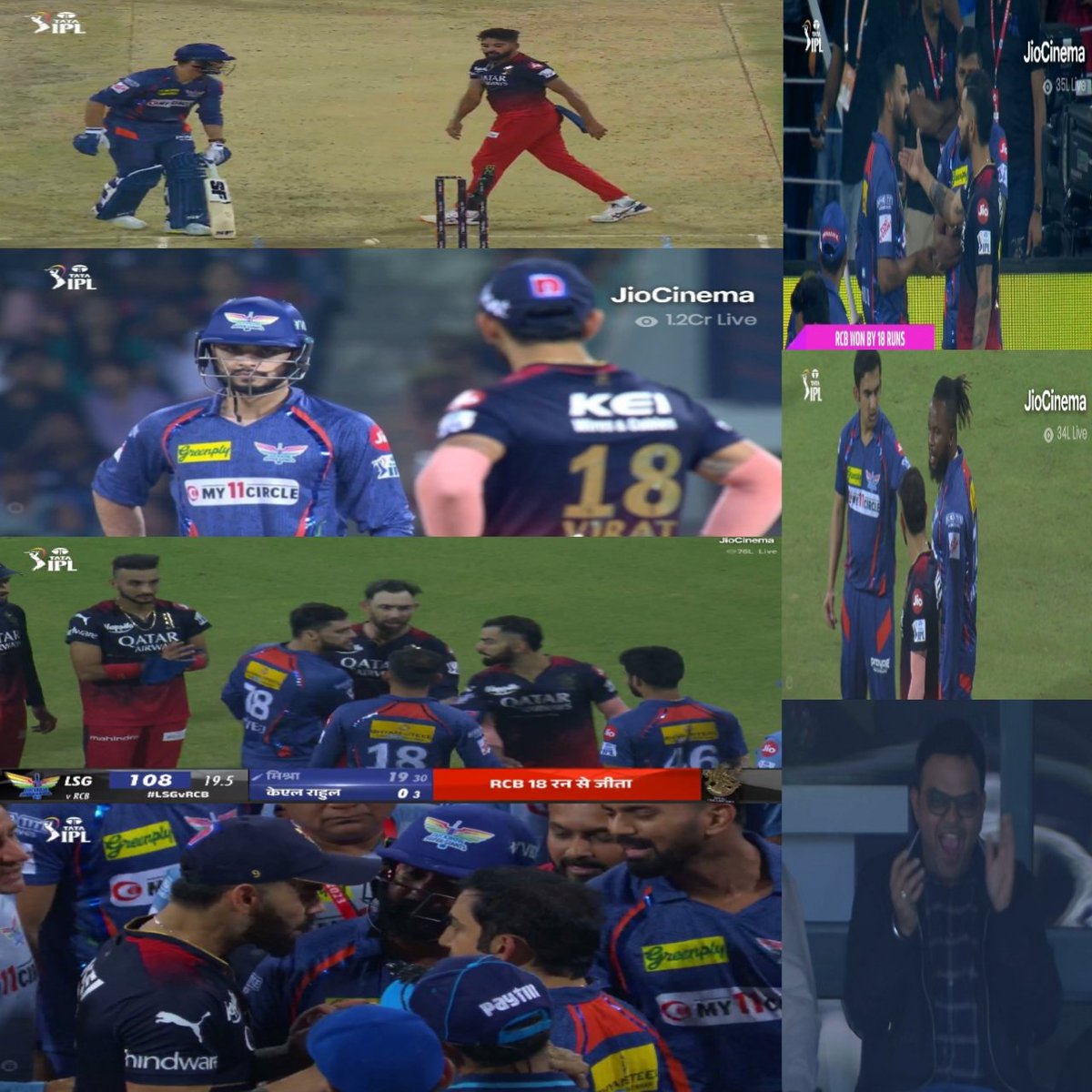 AuctorDeIslet's tweet photo. - Siraj mocked Naveen
- Kohli supported Siraj
- Naveen had a heated chat with Kohli
- Gambhir got into the act
- KL &amp; Mayers made peace with Kohli
- IPL peaked
- Jay Shah is happy

Kudos to script writer(s) of #LSGvRCB. https://t.co/wI6Vtkw6p9