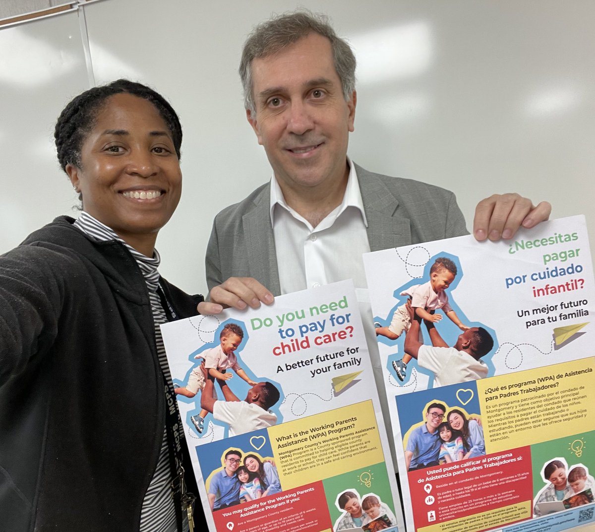 I had an enlightening meeting today with Cesar, an outreach coordinator from @MoCoDHHS Working Parents Assistance Program about #affordablechildcare in the county. Click the link for more info montgomerycountymd.gov/HHS-Program/CY…
@MCPSCommunitySc