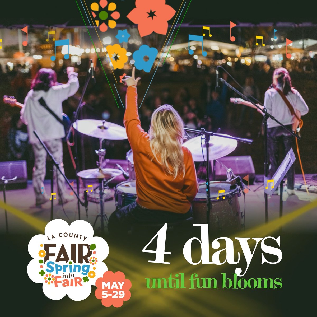 lacountyfair's tweet photo. 👏🏼 4 👏🏼 MORE 👏🏼 DAYS 👏🏼 

Don’t miss our 2023 Concert Series featuring:  WAR, John Fogerty, Farruko, Jelly Roll, Ramon Ayala just to name a few. Who are you most excited to see? 🎶 

Tickets available here 👉 https://t.co/qEymROBAE6

#LACountyFair #SpringIntoFair #LACF2023 https://t.co/yAkbpA301F