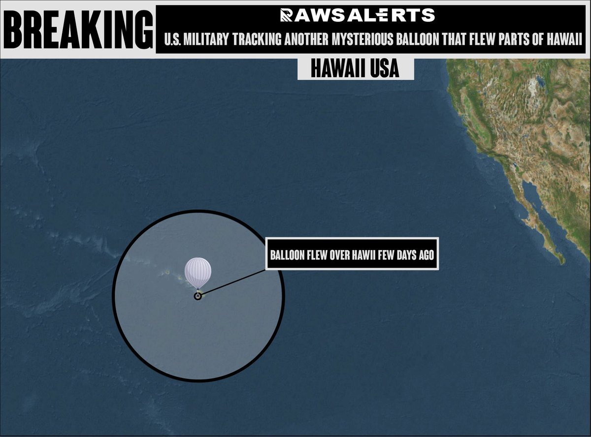 🚨#BREAKING: The U.S. military is tracking another mysterious balloon that flew parts of Hawaii 

📌#Hawaii | #USA 

The US military is currently keeping tabs on a mysterious balloon that was spotted over American airspace, but it's unknown what it is or who it belongs to. The