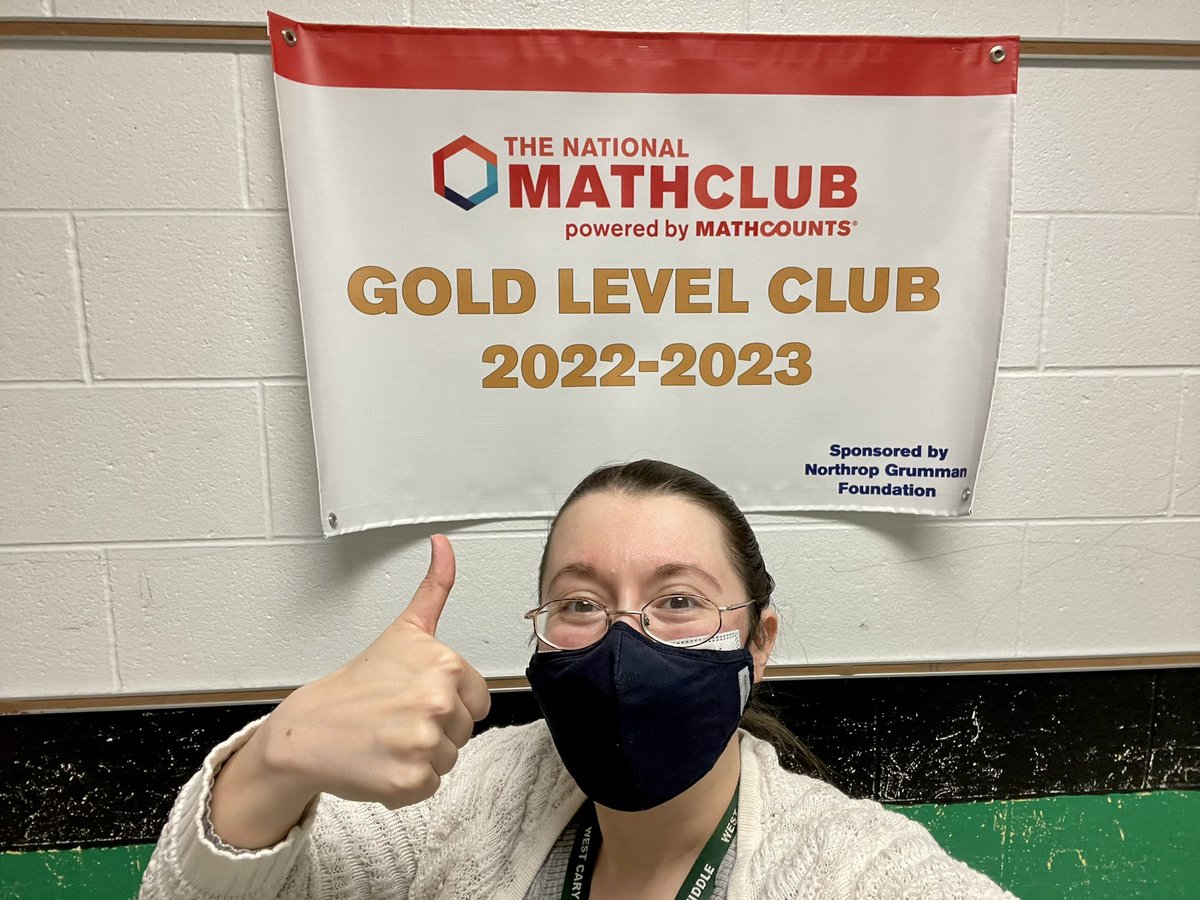 wcmsmathclub's tweet photo. IT CAME IN!!! I’m one proud first year Math Coach. 🥰

Thank you @MATHCOUNTS for providing this beautiful banner to commemorate the outstanding achievement of the @westcaryimps Math Club members! They have worked incredibly hard this year and I couldn’t be more pleased! 💚🤍🖤 https://t.co/x3iNMb7CoR
