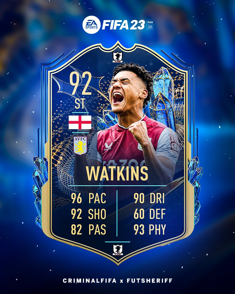 FutSheriff's tweet photo. 🚨Watkins is coming as SBC/OBJ during Team of The Season!

Stats are prediction ✍🏻

Make sure to follow @FutSheriff and @Criminal__x ❤️

#fifa23 https://t.co/SSYuzjrgbL