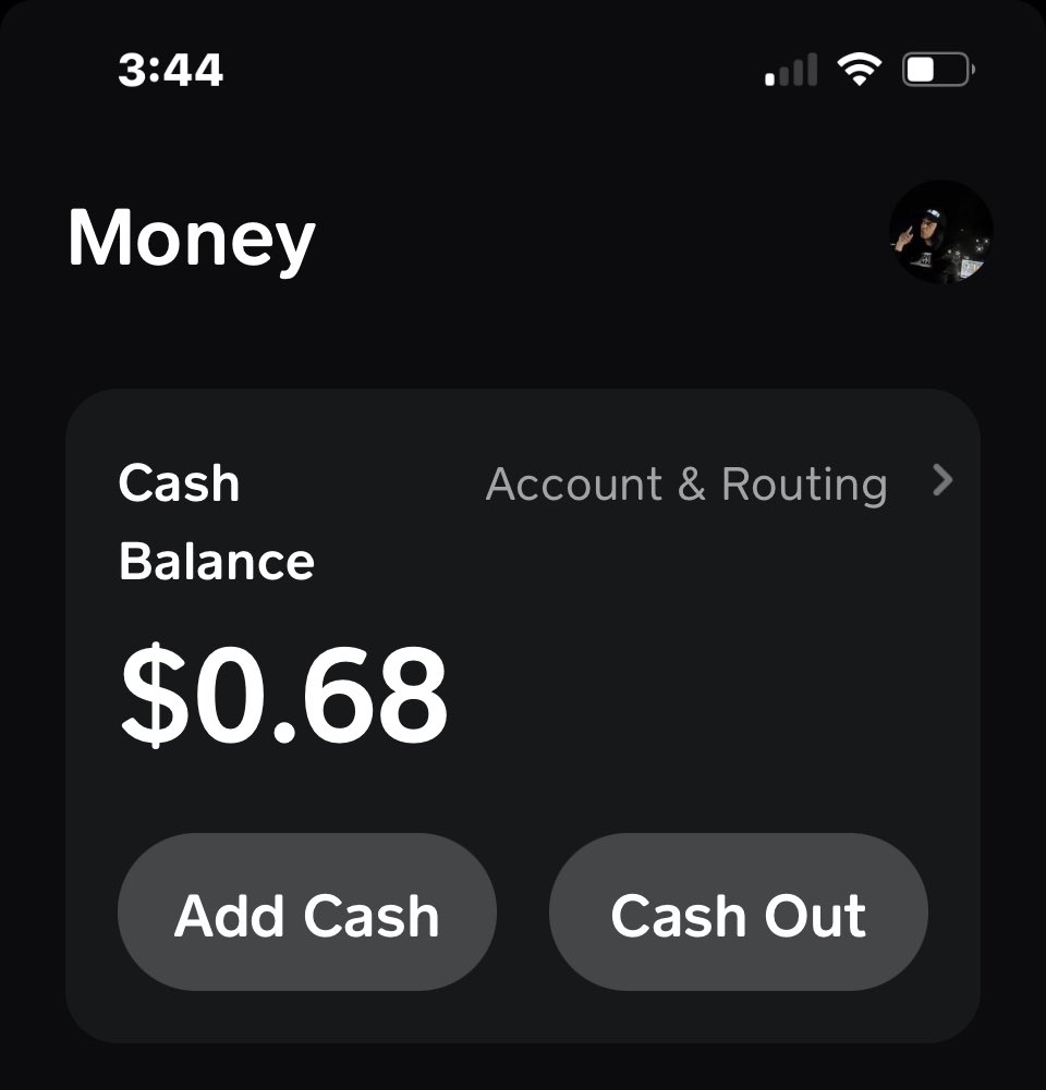 maeh1's tweet photo. @CashApp  why did my money disappear from my account 😢 https://t.co/AC59eOuLFD