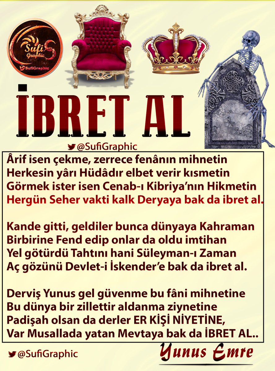 SufiGraphic's tweet image. #ibret #Saltanat #Makam #Para #Şöhret #Zengin #Siyaset #Hükümdar #Yönetici #Lider #Kral #Padişah #Ölüm #Kabir #Ecel #Hesap #Mezar #Kabir #Sufi #Tasavvuf #YunusEmre #Şiir #Şair İBRET AL !