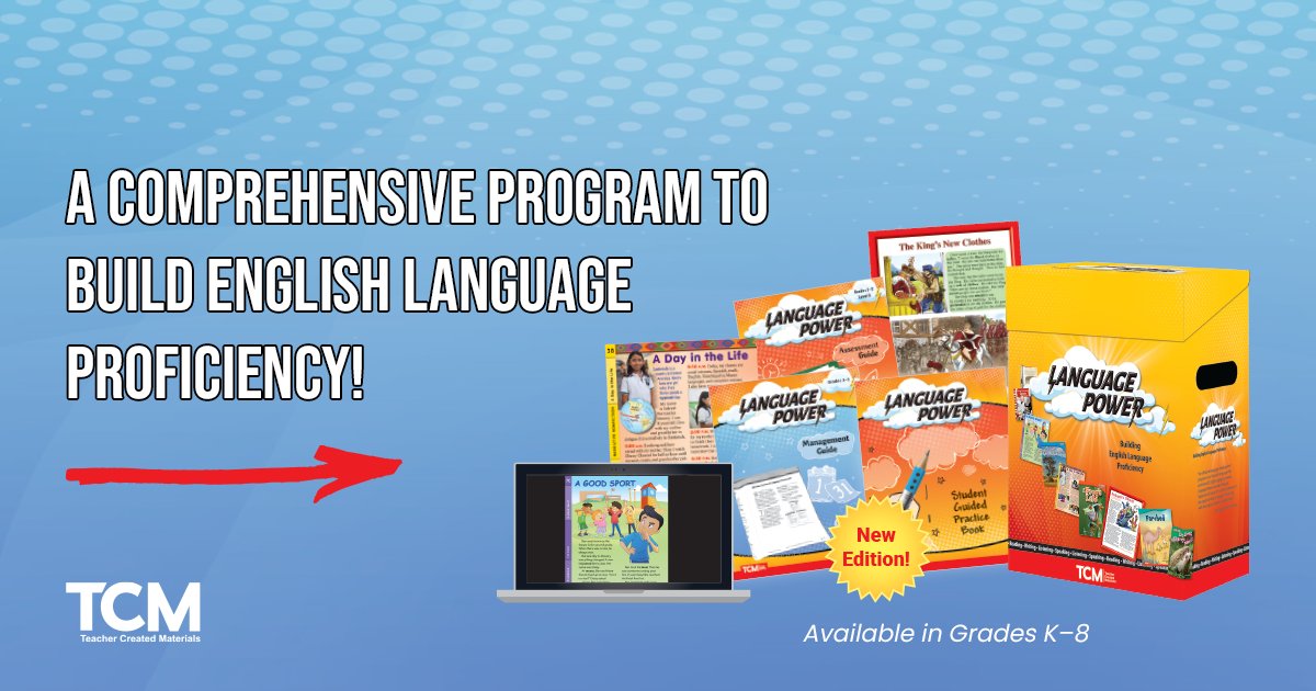 ginnaellisTCM's tweet image. Looking for authentic ways to accelerate students&apos; #EnglishLanguageProficiency? Our new edition of Language Power is a comprehensive program to systematically build proficient readers, writers, and speakers of English. Learn more: bit.ly/3PzNAMp

#FourLanguageDomains