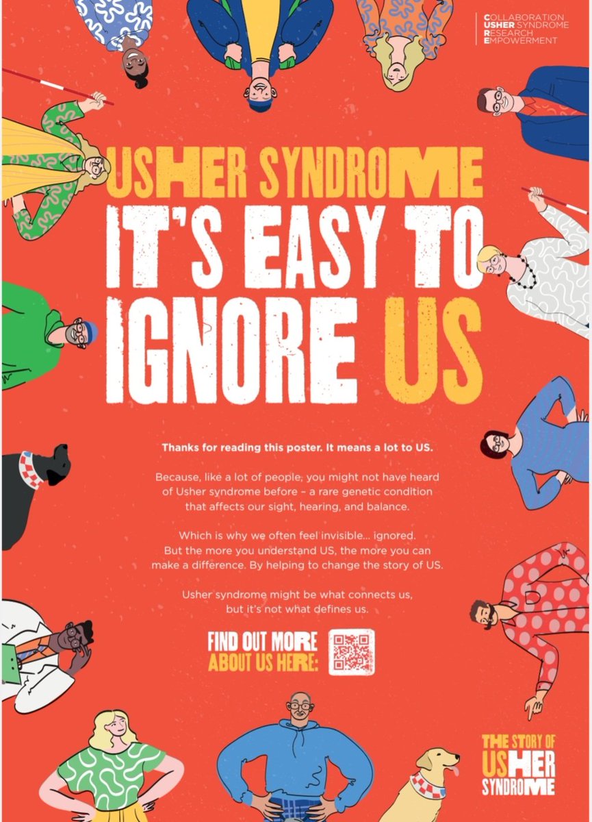 cureusher's tweet photo. Usher syndrome. It's easy to ignore Us.

But the more you understand Us, the more you can make a difference. 

By helping to change the story of Us.

Did you know we have promotional health information/posters to raise much-needed awareness of #UsherSyndrome #CureUsher #StoryOfUs https://t.co/s2g2Wa4PCC