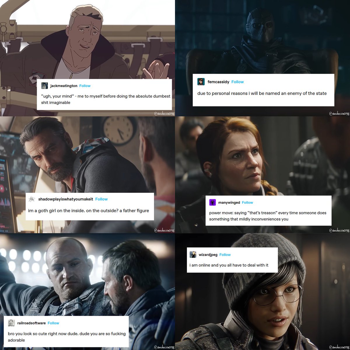simulacra098's tweet photo. Rainbow Six Siege + tumblr text posts #R6Community #RainbowSixSiege #R6S #WeR6Community https://t.co/doFSQNuMEl
