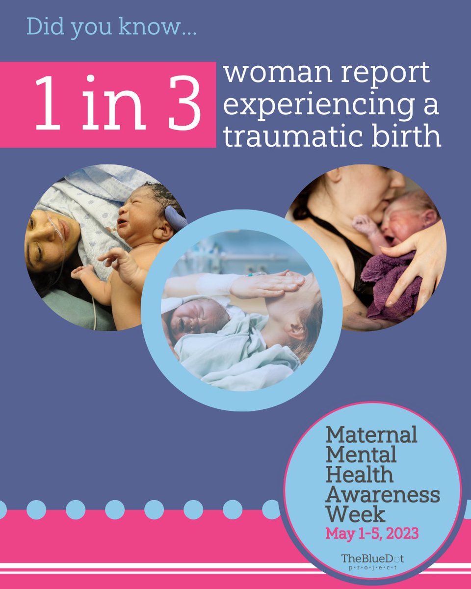Significant numbers of women reported having a traumatic birth experience in 2020 as compared to pre-pandemic rates where as many as ⅓ experienced a traumatic birth. Women with traumatic birth experiences are at higher risk for anxiety and depression. #MMHWeek2023