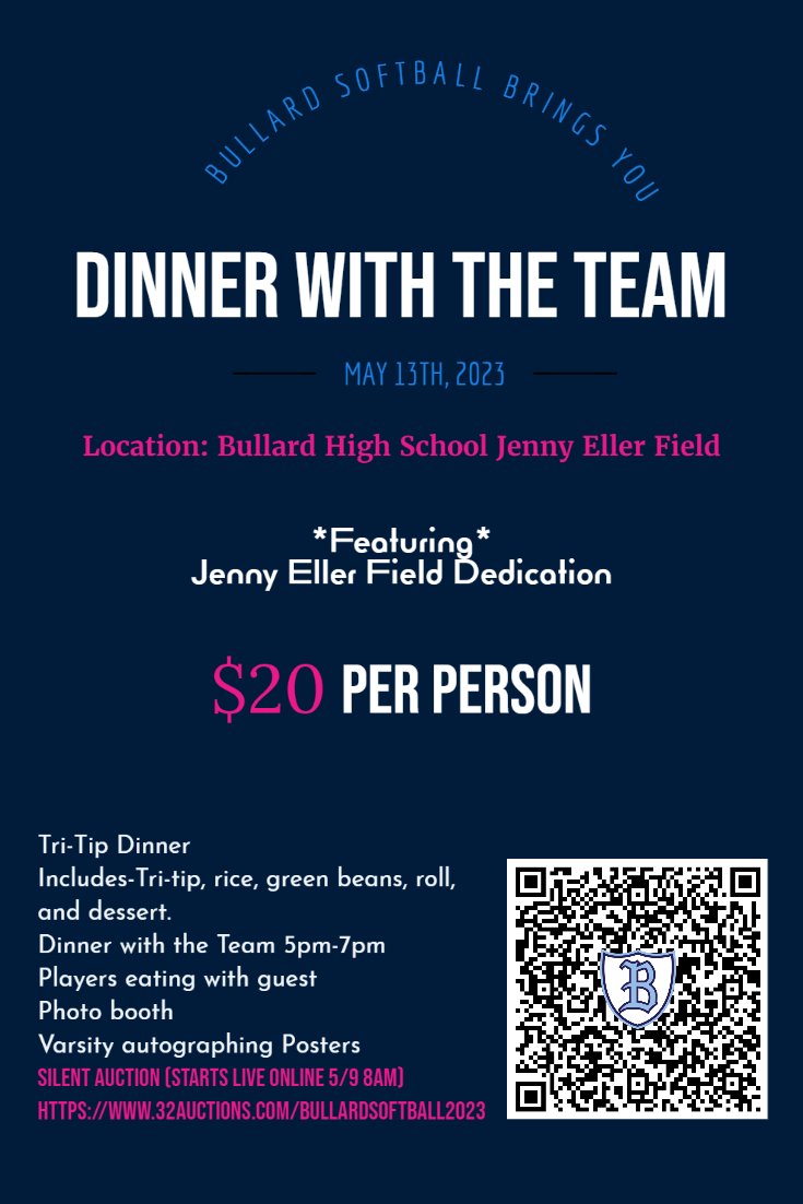 Come out for a fun night of celebrating the team and the dedication of our brand new field to Jenny Eller