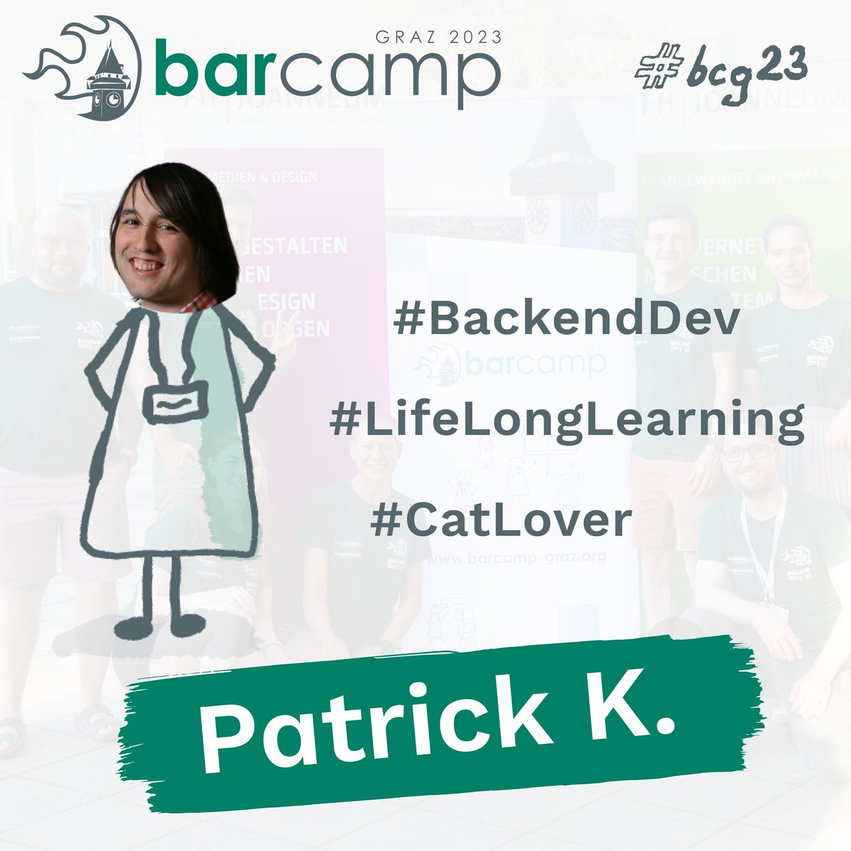 bcgraz's tweet photo. ππ Say hello to ... Patrick K. π€
Our Code Captain - he explains us the black magic of our website and app!
He describes himself as:
#BackendDev #LifeLongLearning #CatLover π¨βπ»π¨βππ»
#MeetPatrick
Stay tuned to meet the rest of our team.
#bcg23 #TeamBCG23 #barcamp #Graz
8/13 https://t.co/mo0yh72wC4