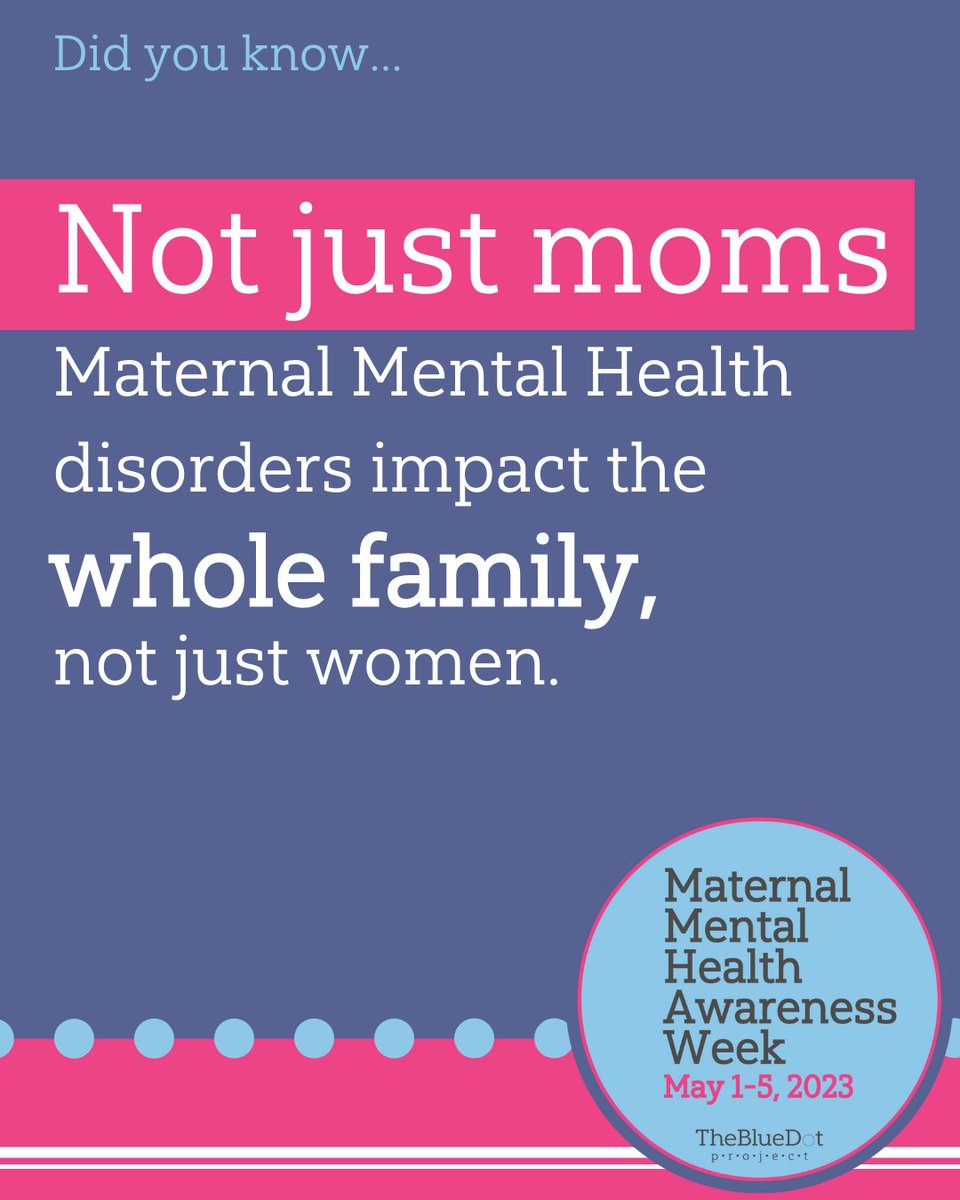 Often family members and partners are overlooked during the postpartum period. Postpartum depression can impact everyone. With this in mind, it is important we give grace to all who are experiencing and impacted by a maternal mental health disorder. #MMHWeek2023