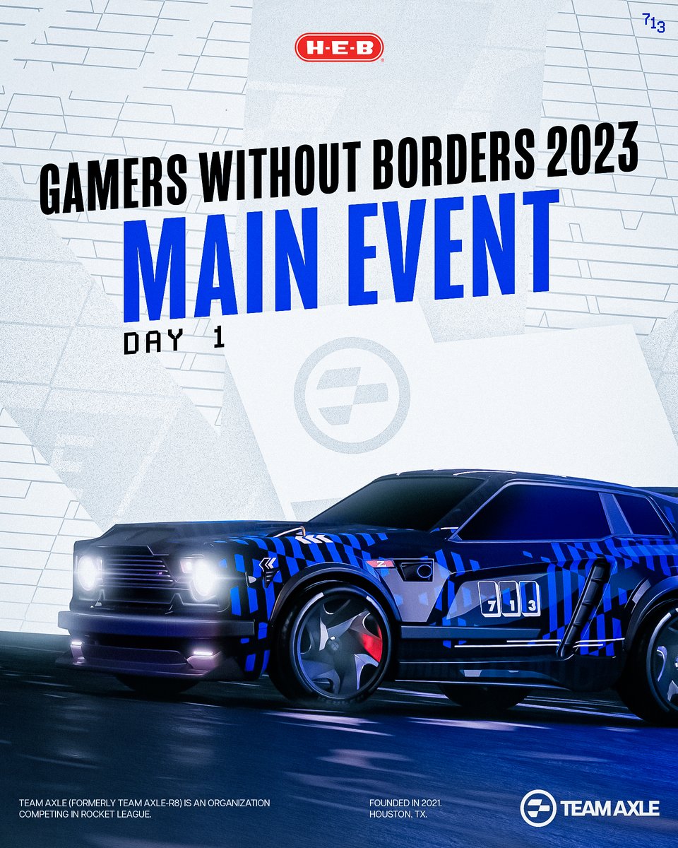 TeamAXLE's tweet photo. Today We're Back At It! 🚀🏎️💨
Team Axle is thrilled to participate in the Gamers Without Borders 2023 Main Event Day One!
Tune in at 4:00 PM CST to catch Team Axle vs Space Station Gaming!
🔗https://t.co/ITfEJclSTs
#GamersWithoutBorders #FullThrottle https://t.co/szOixmkm1L