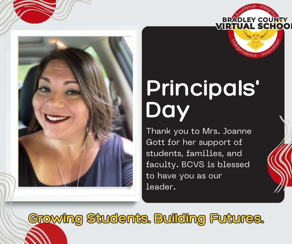 BradleyCountyVirtualSchool (@bradleyvirtual) on Twitter photo Happy Principals’ Day to Mrs. Joanne Gott. Join us in thanking her for leading us so well. <a href="/BradleySchools/">Bradley Co. Schools</a> Happy Principals’ Day to Mrs. Joanne Gott. Join us in thanking her for leading us so well. <a href="/BradleySchools/">Bradley Co. Schools</a>