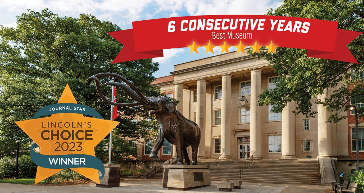Thank you members & visitors for voting Morrill Hall as Best Museum in the Lincoln Choice Awards for the 6th year in a row. We'll continue working hard to provide exciting exhibits, educational programs, and a fun learning experience for all. #MuseumMonday