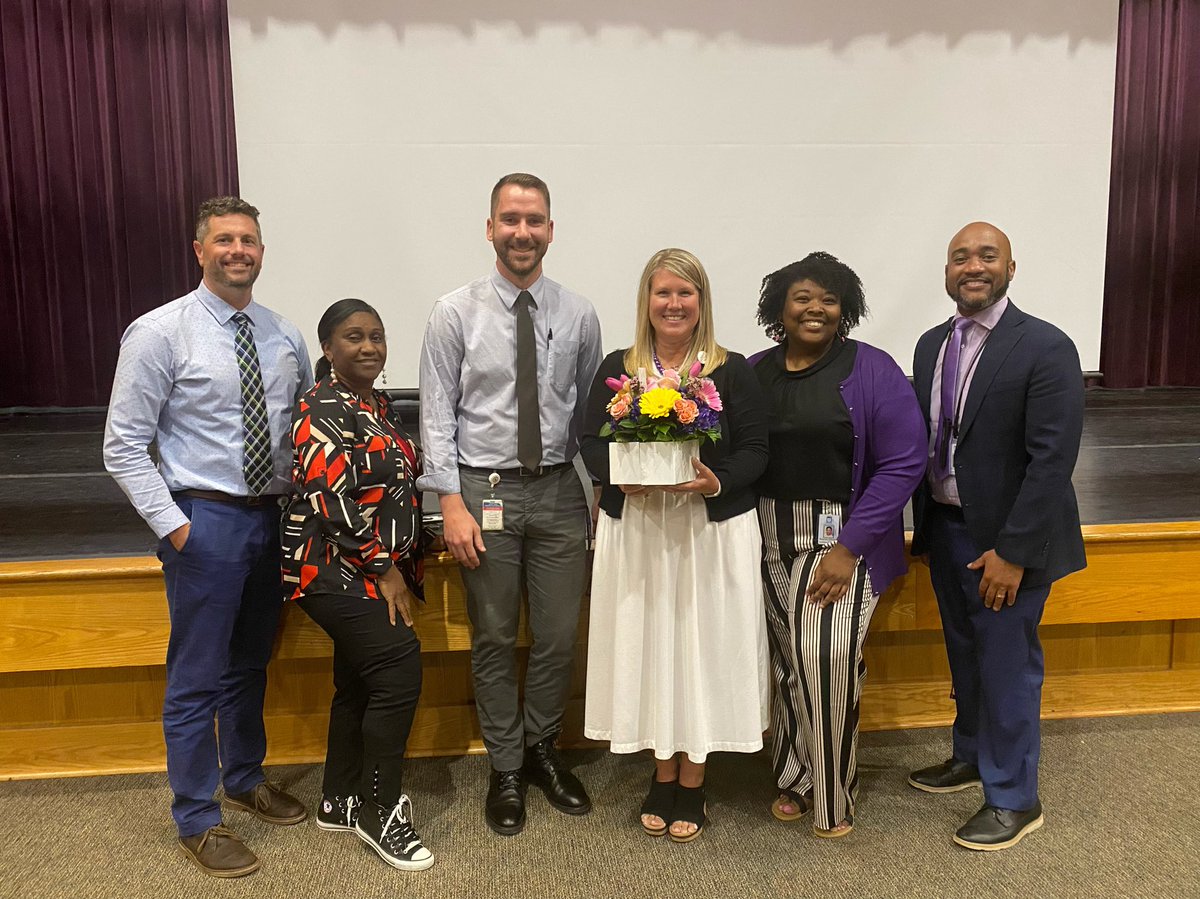 TheMissJohnson's tweet photo. Happy Principal’s Day to Broughton Magnet High School’s very own, Mrs. Dilts! We appreciate the leadership you provide to everyone associated with Broughton daily. We are so fortunate to have your guidance and support! 💜💛 #AdminTeam #MissingTwo @NBroughtonHS @BHSCaps https://t.co/gsKO9Diodq