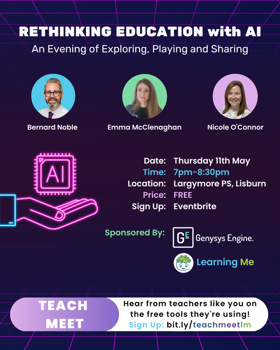 LearningMeEdu's tweet photo. Our AI event for any educator is happening next week! 🤩

We have robotics &amp; AI tools for everyone to play with! 🤖 

Our Teach Meet needs you! 🫵 Share how you’re using AI! https://t.co/6iWVYZ9b2Z Let’s learn from each other: be 10% braver!

Tickets 🎟️ 
https://t.co/9WESC67nLd https://t.co/zwRcYxiezP