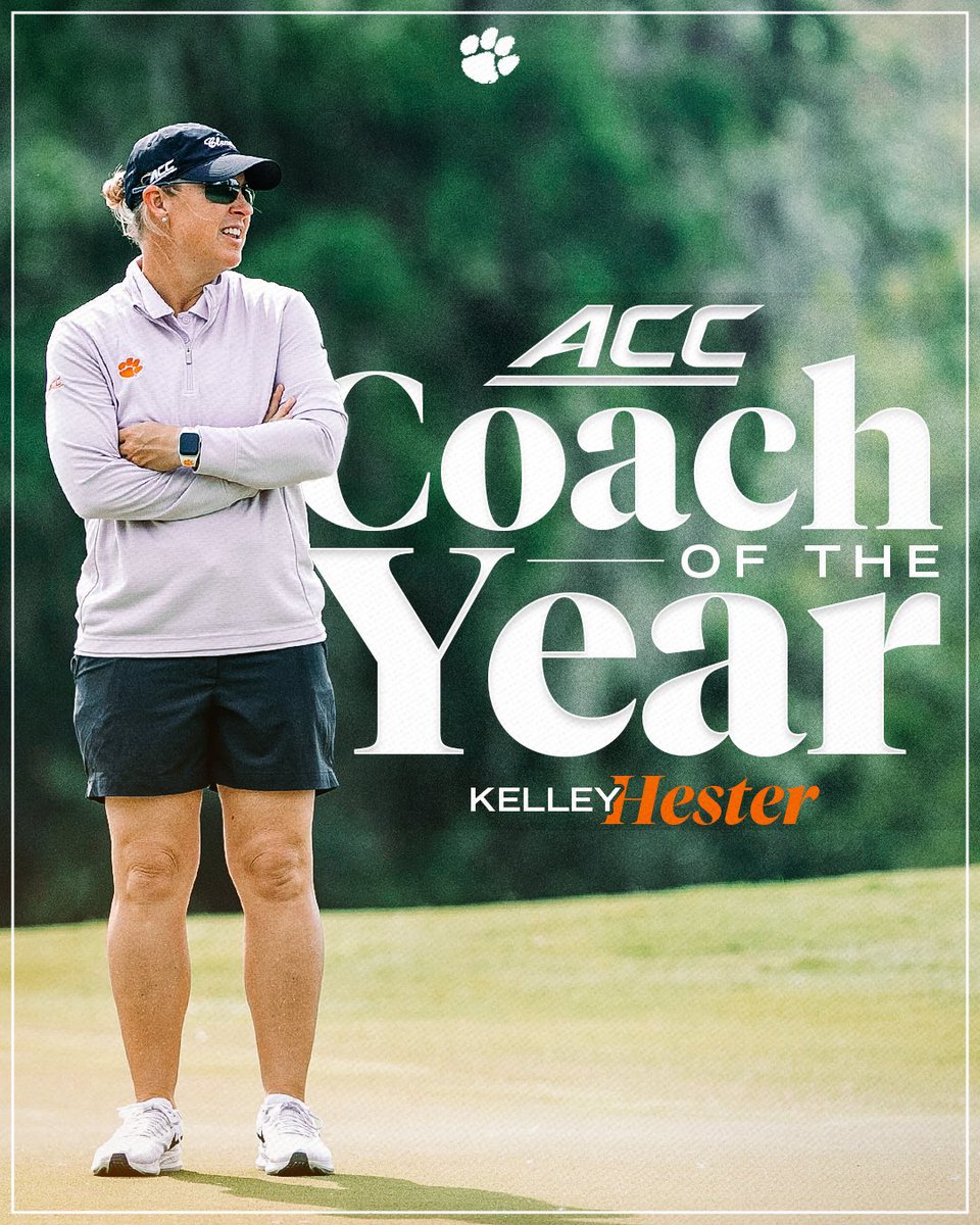 ClemsonWGolf's tweet photo. Best of the best.

First ACC 👑 in school history, now the first conference Coach of the Year in school history.

Congrats, @cugolftiger! https://t.co/SkFerdoH1J