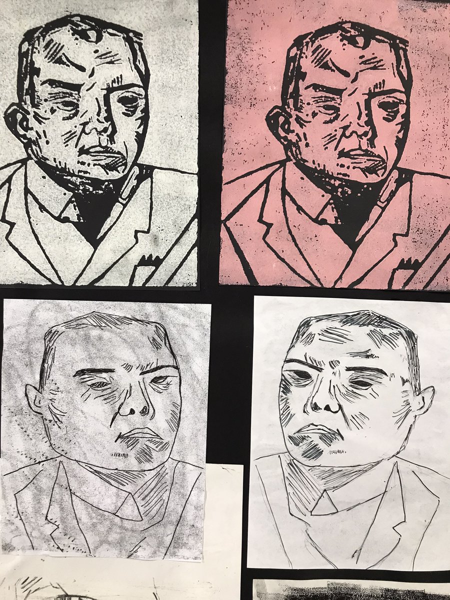 Amaia_Movie's tweet photo. So many great prints and drawings in these sheets in our Y10 "Print and Portrait" project. #MonoPrints #PolyPrints #ReliefPrinting #LinoCuts https://t.co/Qs1mYjsg3r