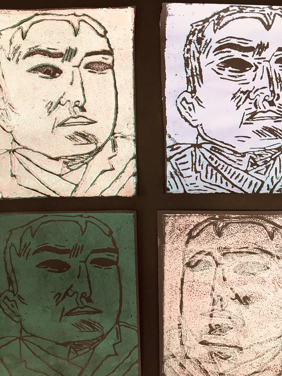 Amaia_Movie's tweet photo. So many great prints and drawings in these sheets in our Y10 "Print and Portrait" project. #MonoPrints #PolyPrints #ReliefPrinting #LinoCuts https://t.co/Qs1mYjsg3r