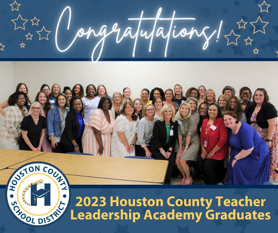 Last week, 37 teachers from across our District completed the Houston County Teacher Leadership Academy.  The Academy is designed for teachers who want to support, cultivate, and lead the work of the school's Professional Learning Community.   

Congratulations, graduates!