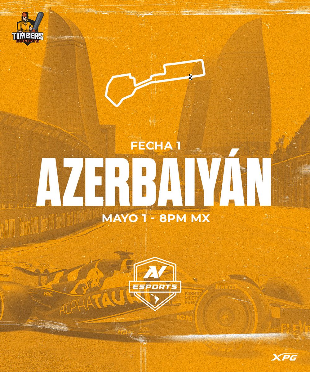 Hoy comienza nuestra primera carrera oficial en Sim Racing. 🏁

Nuestros pilotos:

🏎 <a href="/SRX_DiegoECC/">Diego</a>
🏎️ <a href="/EduM_12/">Edu 🇲🇽</a>

🏆 @av_esportsmx
🗺 Bakú 🇦🇿
⏰ 8:30pm 🇲🇽
📺 twitch.tv/avmexico

#GoTimbers
