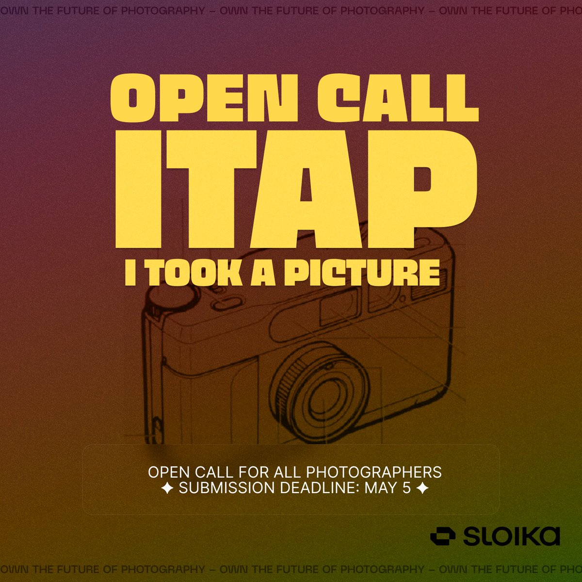 🙌Open Call for Photographers 📸 ITAP - I Took A Picture A New World curated by Sloika on @foundation Celebrating the Photographic Image 👉Submit your photographs below 👉Can be unminted or minted on either Foundation or Manifold 👉RT/QT 🏷Tag 2 photographers Deadline to…