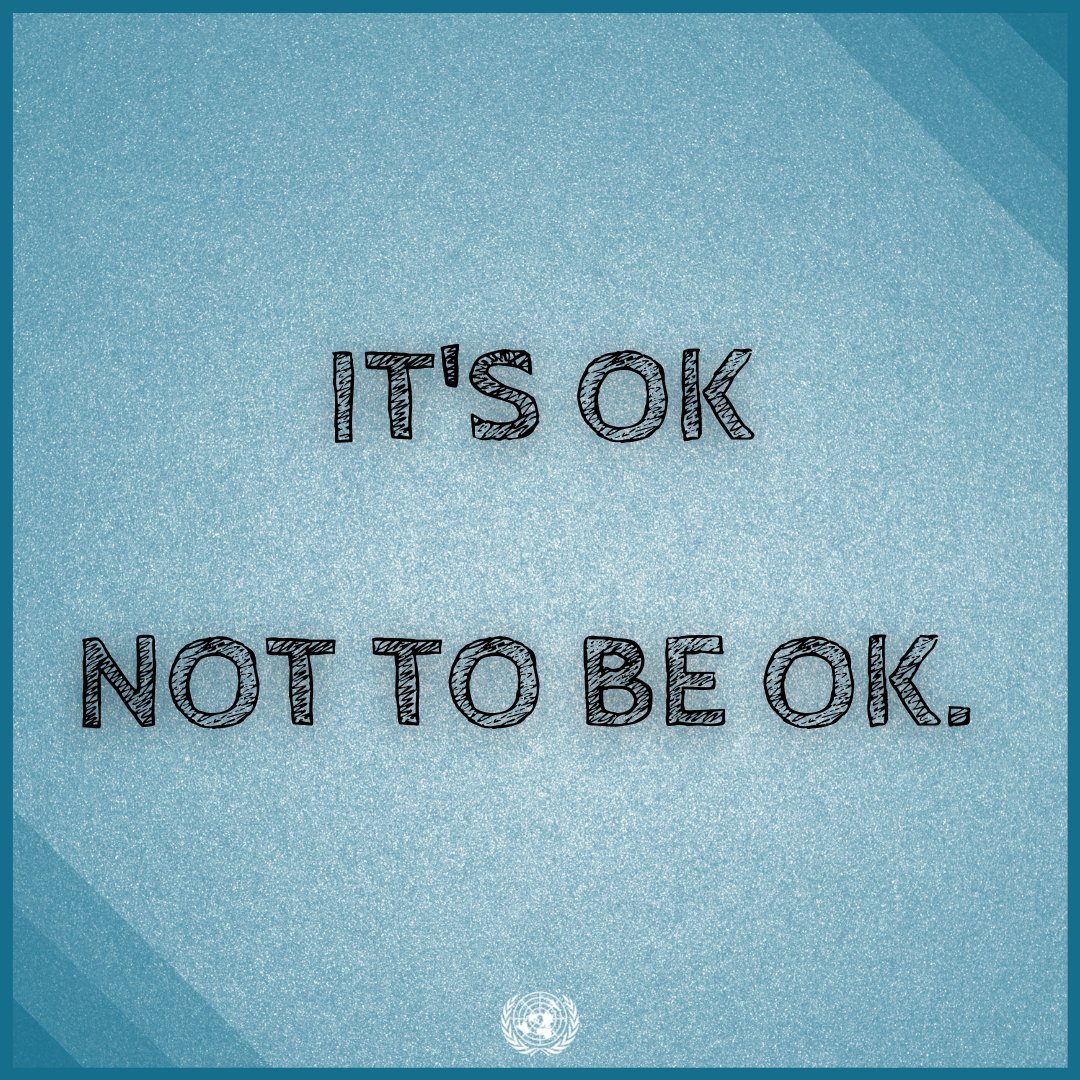 United Nations (@un) on Twitter photo We all face difficulties & it's normal to feel anxious, isolated or overwhelmed.
Small steps can help improve mental health:
exercise 🏃
mindfulness 🧘♀️
healthy foods 🥗
adequate sleep 😴
More from <a href="/WHO/">World Health Organization (WHO)</a> as May’s #MentalHealthMonth gets underway. who.int/health-topics/… We all face difficulties & it's normal to feel anxious, isolated or overwhelmed.
Small steps can help improve mental health:
exercise 🏃
mindfulness 🧘♀️
healthy foods 🥗
adequate sleep 😴
More from <a href="/WHO/">World Health Organization (WHO)</a> as May’s #MentalHealthMonth gets underway. who.int/health-topics/…