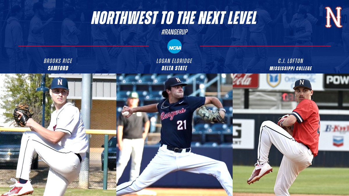 Three pitchers, three different programs 👀

Congratulations to Brooks Rice (Samford), Logan Eldridge (Delta State) and C.J. Lofton (Mississippi College) on signing to the next level 📈 #RangerUp⚾️

📰 nwccrangers.com/news/2023/5/1/…