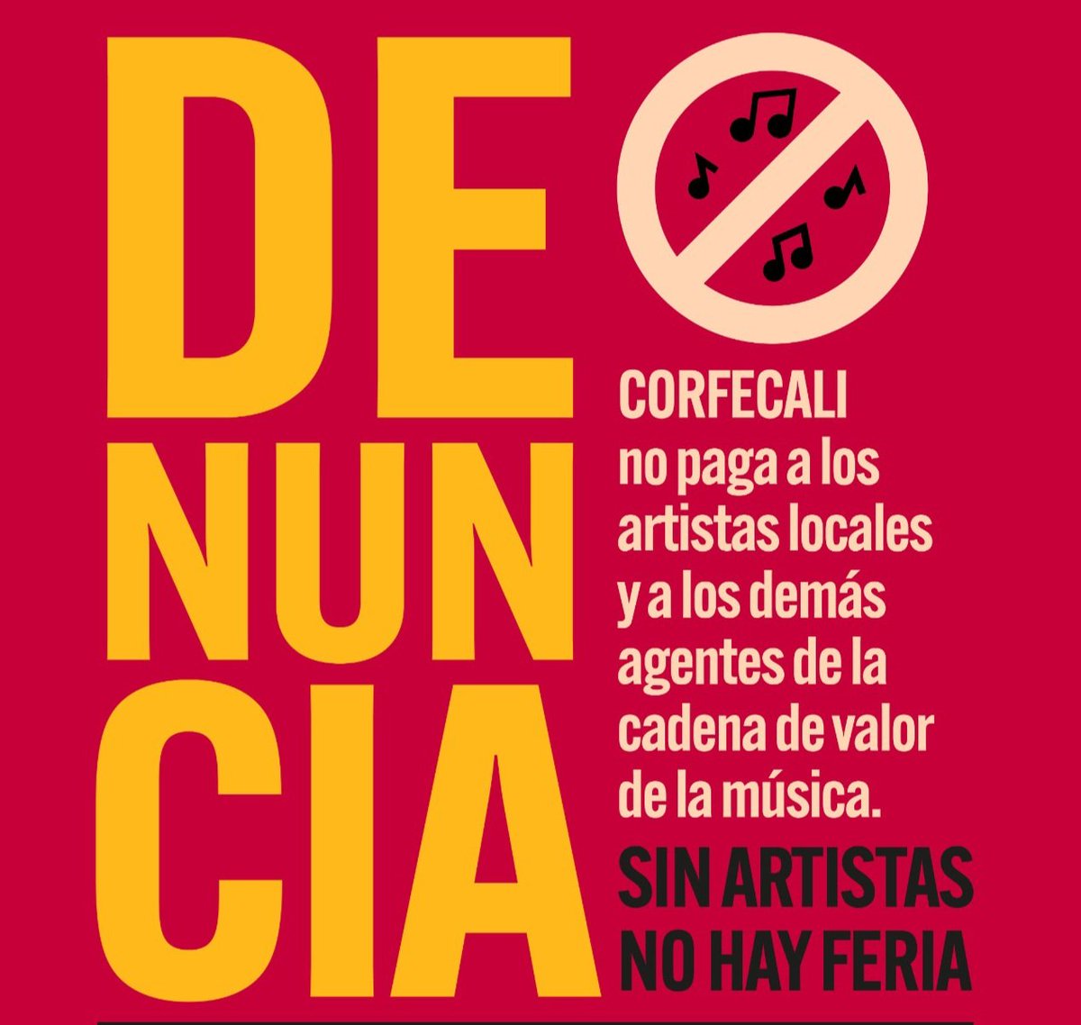 Estas son las marcas a las cuales <a href="/Corfecali/">Corfecali Oficial</a> culpa del no pago a los artistas
@BuchanansCol 
<a href="/clubcolombia/">Club Colombia</a>
@cervezapoker
<a href="/Ronmarques1/">Ron marques</a>
<a href="/_blancodelvalle/">Aguardiente blanco</a>
@emcalioficial
@efecty
@cocacolacol
@mcdonaldscol
<a href="/arabelalcazar/">Tiendas ARA</a>
<a href="/TaskUs/">TaskUs</a>
<a href="/4LokoColombia/">Four Loko Colombia</a>